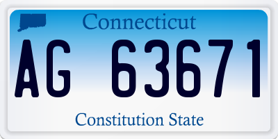 CT license plate AG63671