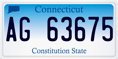 CT license plate AG63675