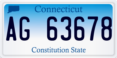 CT license plate AG63678