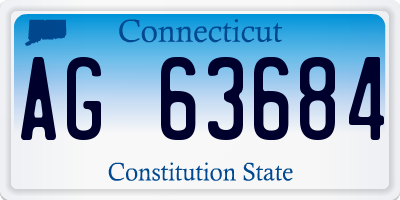 CT license plate AG63684
