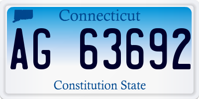 CT license plate AG63692