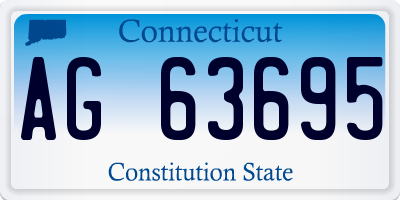 CT license plate AG63695