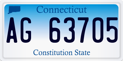 CT license plate AG63705