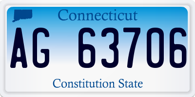 CT license plate AG63706