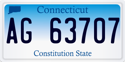 CT license plate AG63707