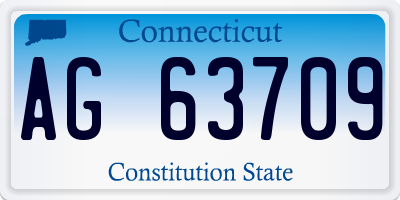 CT license plate AG63709