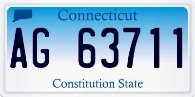 CT license plate AG63711