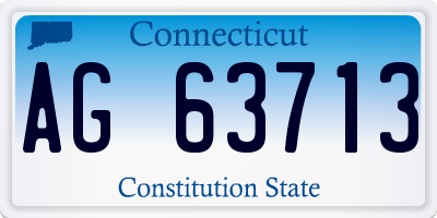 CT license plate AG63713