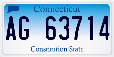 CT license plate AG63714