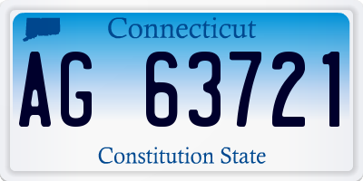 CT license plate AG63721