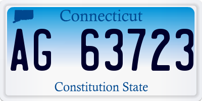 CT license plate AG63723