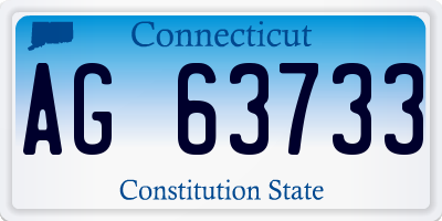 CT license plate AG63733