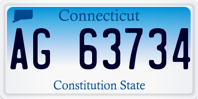 CT license plate AG63734