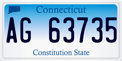 CT license plate AG63735