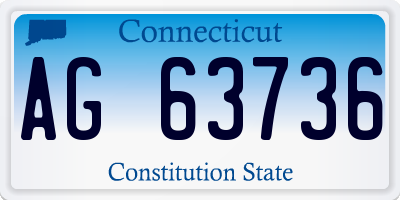 CT license plate AG63736