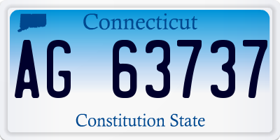 CT license plate AG63737