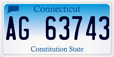 CT license plate AG63743