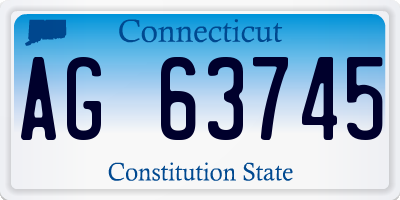 CT license plate AG63745