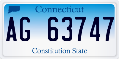 CT license plate AG63747