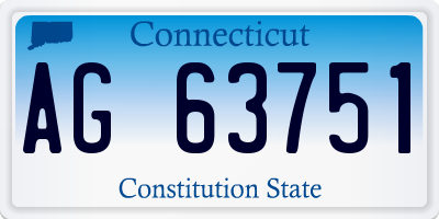 CT license plate AG63751