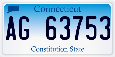 CT license plate AG63753