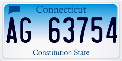 CT license plate AG63754