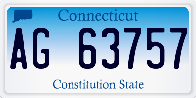 CT license plate AG63757