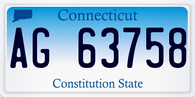 CT license plate AG63758