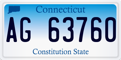 CT license plate AG63760