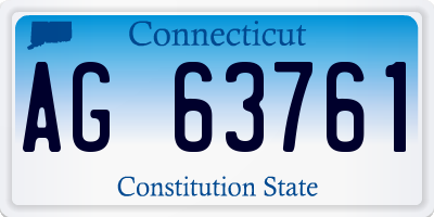 CT license plate AG63761