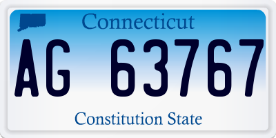 CT license plate AG63767