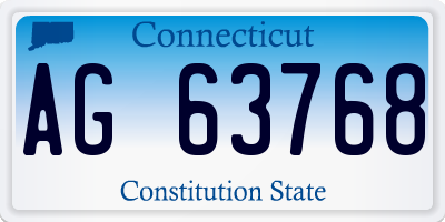 CT license plate AG63768