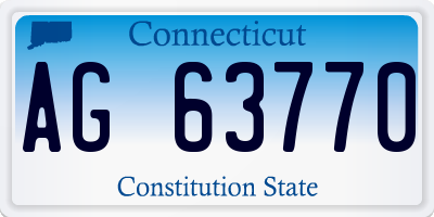 CT license plate AG63770