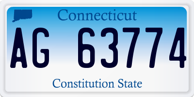 CT license plate AG63774
