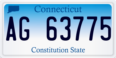 CT license plate AG63775