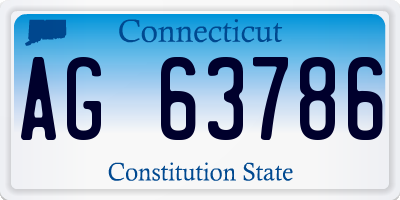 CT license plate AG63786