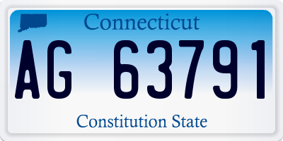 CT license plate AG63791