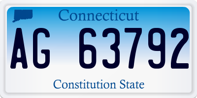 CT license plate AG63792
