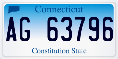 CT license plate AG63796