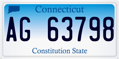 CT license plate AG63798