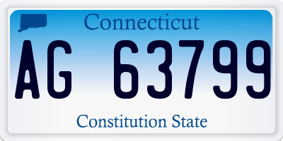 CT license plate AG63799