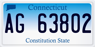 CT license plate AG63802