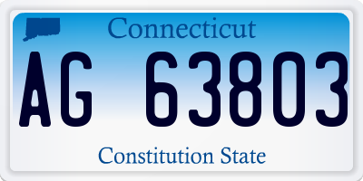 CT license plate AG63803