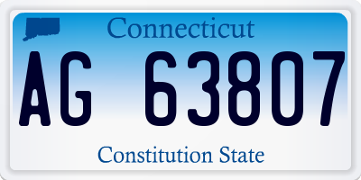 CT license plate AG63807
