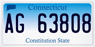 CT license plate AG63808