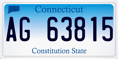 CT license plate AG63815