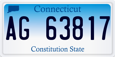 CT license plate AG63817