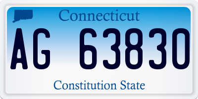 CT license plate AG63830