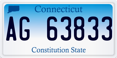 CT license plate AG63833