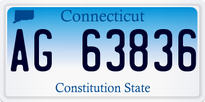 CT license plate AG63836